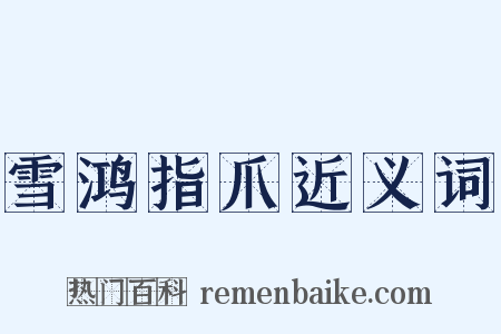 雪鸿指爪近义词是什么意思的图片